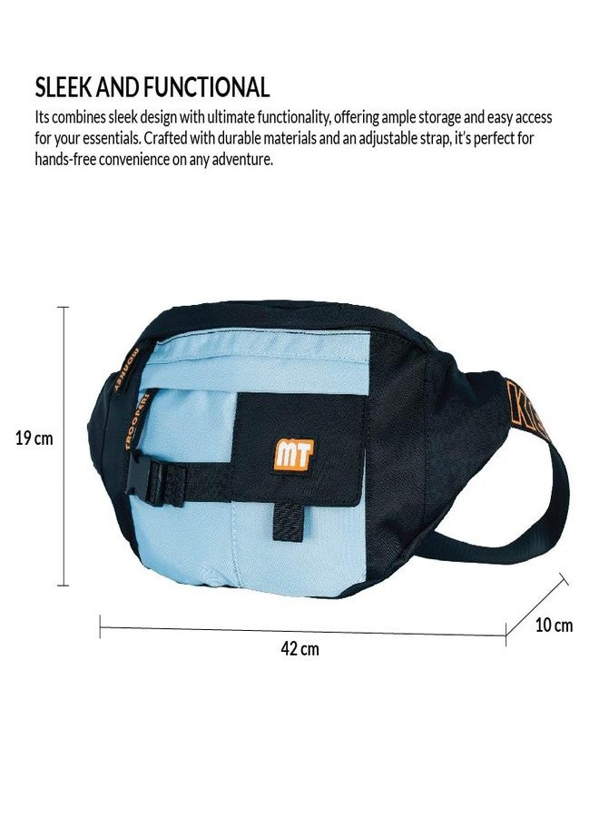 MONKEY TROOPERS Savage Waist Bag, Fanny Pack, for Men Women, Cross Body Sling Chest Bag for Hiking, Travel, Outdoor Sports, Cycling, Adjustable Strap, Ultra-Light & Durable, Ipad Bag (Black-Blue) - Image 3
